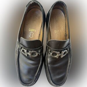 Salvatore Ferragamo Black Leather Gancini Bit Loafers – Men’s 10 EE